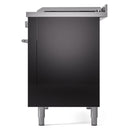 ILVE Professional Plus II 48-Inch 3.5 + 1.52 Cu. Ft. Dual Fuel Range with 5 Burners, Griddle, French Top and Triple Glass Door Oven in Glossy Black (UP48FSWMPBK)