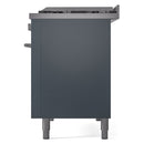 ILVE 48-Inch Professional Plus II Freestanding Dual Fuel Range with 8 Sealed Burner and Removable Griddle in Blue Grey (UP48FWMPBG)
