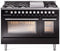 ILVE 48-Inch Professional Plus II Freestanding Dual Fuel Range with 8 Sealed Burner and Removable Griddle in Glossy Black (UP48FWMPBK)