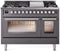 ILVE 48-Inch Professional Plus II Freestanding Dual Fuel Range with 8 Sealed Burner and Removable Griddle in Matte Graphite (UP48FWMPMG)