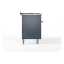 ILVE Nostalgie II 60-Inch Dual Fuel Freestanding Range with Removable Griddle in Blue Grey with Chrome Trim (UP60FNMPBGC)