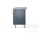 ILVE Nostalgie II 60-Inch Dual Fuel Freestanding Range with Removable Griddle in Blue Grey with Chrome Trim (UP60FNMPBGC)