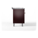 ILVE 60-Inch Nostalgie II  Propane Gas Dual Fuel Range  with 9 Burners, Griddle and Triple Glass Door Oven in Burgundy with Copper Trim (UP60FNMPBUP)