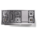 ILVE 60-Inch Nostalgie II  Propane Gas Dual Fuel Range  with 9 Burners, Griddle and Triple Glass Door Oven in Emerald Green with Bronze Trim (UP60FNMPEGB)