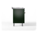 ILVE 60-Inch Nostalgie II Dual Fuel Range with 9 Burners, Griddle and Triple Glass Door Oven in Emerald Green with Bronze Trim (UP60FNMPEGB)