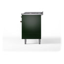 ILVE 60-Inch Nostalgie II  Propane Gas Dual Fuel Range  with 9 Burners, Griddle and Triple Glass Door Oven in Emerald Green with Bronze Trim (UP60FNMPEGB)