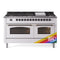 ILVE 60-Inch Nostalgie II  Propane Gas Dual Fuel Range  with 9 Burners, Griddle and Triple Glass Door Oven in Custom RAL with Bronze Trim (UP60FNMPRAB)