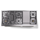 ILVE 60-Inch Nostalgie II Dual Fuel Range with 9 Burners, Griddle and Triple Glass Door Oven in Custom RAL with Bronze Trim (UP60FNMPRAB)