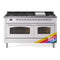 ILVE 60-Inch Nostalgie II  Propane Gas Dual Fuel Range  with 9 Burners, Griddle and Triple Glass Door Oven in Custom RAL with Chrome Trim (UP60FNMPRAC)