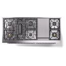 ILVE 60-Inch Nostalgie II Dual Fuel Range with 9 Burners, Griddle and Triple Glass Door Oven in Custom RAL with Chrome Trim (UP60FNMPRAC)