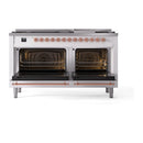 ILVE 60-Inch Nostalgie II  Propane Gas Dual Fuel Range  with 9 Burners, Griddle and Triple Glass Door Oven in Custom RAL with Copper Trim (UP60FNMPRAP)