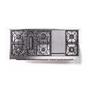 ILVE 60-Inch Nostalgie II  Propane Gas Dual Fuel Range  with 9 Burners, Griddle and Triple Glass Door Oven in Blue Grey with Copper Trim (UP60FNMPBGP)
