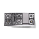 ILVE 60-Inch Nostalgie II  Propane Gas Dual Fuel Range  with 9 Burners, Griddle and Triple Glass Door Oven in Glossy Black with Bronze Trim (UP60FNMPBKB)