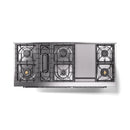 ILVE 60-Inch Nostalgie II Dual Fuel Range with 9 Burners, Griddle and Triple Glass Door Oven in Glossy Black with Chrome Trim (UP60FNMPBKC)