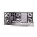 ILVE 60-Inch Nostalgie II Dual Fuel Range with 9 Burners, Griddle and Triple Glass Door Oven in Glossy Black with Copper Trim (UP60FNMPBKP)