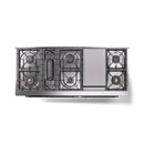ILVE 60-Inch Nostalgie II Dual Fuel Range with 9 Burners, Griddle and Triple Glass Door Oven in Burgundy with Bronze Trim (UP60FNMPBUB)