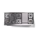 ILVE 60-Inch Nostalgie II Dual Fuel Range with 9 Burners, Griddle and Triple Glass Door Oven in Burgundy with Chrome Trim (UP60FNMPBUC)