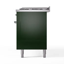 ILVE 60-Inch Nostalgie II Dual Fuel Range with 9 Burners, Griddle and Triple Glass Door Oven in Emerald Green with Chrome Trim (UP60FNMPEGC)