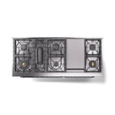 ILVE 60-Inch Nostalgie II Dual Fuel Range with 9 Burners, Griddle and Triple Glass Door Oven in Midnight Blue with Chrome Trim (UP60FNMPMBC)