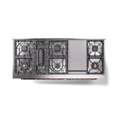 ILVE 60-Inch Nostalgie II Dual Fuel Range with 9 Burners, Griddle and Triple Glass Door Oven in Matte Graphite with Copper Trim (UP60FNMPMGP)