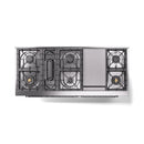 ILVE 60-Inch Nostalgie II  Propane Gas Dual Fuel Range  with 9 Burners, Griddle and Triple Glass Door Oven in Stainless Steel with Chrome Trim (UP60FNMPSSC)