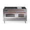ILVE Nostalgie II 60 inch Propane Gas Range with 10 Sealed Burners, Griddle with Triple Glass Door in Stainless Steel with Copper Trim