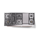 ILVE Nostalgie II 60 inch Propane Gas Range with 10 Sealed Burners, Griddle with Triple Glass Door in Stainless Steel with Copper Trim