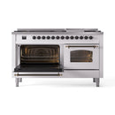 ILVE 60-Inch Nostalgie II  Propane Gas Dual Fuel Range  with 9 Burners, Griddle and Triple Glass Door Oven in White with Bronze Trim (UP60FNMPWHB)