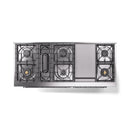 ILVE 60-Inch Nostalgie II  Propane Gas Dual Fuel Range  with 9 Burners, Griddle and Triple Glass Door Oven in White with Chrome Trim (UP60FNMPWHC)
