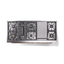 ILVE 60-Inch Nostalgie II Dual Fuel Range with 9 Burners, Griddle and Triple Glass Door Oven in White with Copper Trim (UP60FNMPWHP)