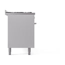 ILVE Professional Plus II 60-Inch 3.5 + 2.3 Cu. Ft. Propane Gas Dual Fuel Range with 9 Burners, Griddle and Solid Door in White (UP60FQMPWHLP)