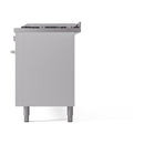 ILVE Professional Plus II 60-Inch 3.5 + 2.3 Cu. Ft. Propane Gas Dual Fuel Range with 9 Burners, Griddle and Solid Door in White (UP60FQMPWHLP)