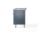ILVE 60-Inch Nostalgie II Dual Fuel Range with 9 Burners, Griddle and Solid Door Oven in Blue Grey with Chrome Trim (UP60FQNMPBGC)