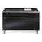 ILVE 60-Inch Nostalgie II  Propane Gas Dual Fuel Range  with 9 Burners, Griddle and Solid Door Oven in Glossy Black with Bronze Trim (UP60FQNMPBKB)