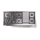ILVE 60-Inch Nostalgie II  Propane Gas Dual Fuel Range  with 9 Burners, Griddle, and Solid Door Oven in Emerald Green with Copper Trim (UP60FQNMPEGP)