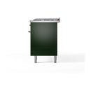 ILVE 60-Inch Nostalgie II  Propane Gas Dual Fuel Range  with 9 Burners, Griddle, and Solid Door Oven in Emerald Green with Copper Trim (UP60FQNMPEGP)