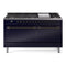 ILVE 60-Inch Nostalgie II  Propane Gas Dual Fuel Range  with 9 Burners, Griddle, and Solid Door Oven in Midnight Blue with Bronze Trim (UP60FQNMPMBB)