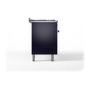 ILVE 60-Inch Nostalgie II  Propane Gas Dual Fuel Range  with 9 Burners, Griddle, and Solid Door Oven in Midnight Blue with Chrome Trim (UP60FQNMPMBC)