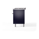 ILVE 60-Inch Nostalgie II  Propane Gas Dual Fuel Range  with 9 Burners, Griddle, and Solid Door Oven in Midnight Blue with Chrome Trim (UP60FQNMPMBC)