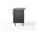 ILVE Nostalgie II 60 inch Propane Gas Range with 10 Sealed Burners, Griddle with Triple Glass Door in Graphite Matte with Burnished Trim