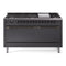 ILVE Nostalgie II 60 inch Propane Gas Range with 10 Sealed Burners, Griddle with Triple Glass Door in Graphite Matte with Burnished Trim