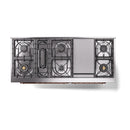 ILVE 60-Inch Nostalgie II  Propane Gas Dual Fuel Range  with 9 Burners, Griddle, and Solid Door Oven in Matte Graphite with Copper Trim (UP60FQNMPMGP)