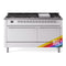 ILVE 60-Inch Nostalgie II  Propane Gas Dual Fuel Range  with 9 Burners, Griddle, and Solid Door Oven in Custom RAL with Chrome Trim (UP60FQNMPRAC)