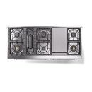 ILVE 60-Inch Nostalgie II  Propane Gas Dual Fuel Range  with 9 Burners, Griddle, and Solid Door Oven in Custom RAL with Chrome Trim (UP60FQNMPRAC)