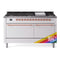 ILVE 60-Inch Nostalgie II Dual Fuel Range with 9 Burners, Griddle, and Solid Door Oven in Custom RAL with Copper Trim (UP60FQNMPRAP)