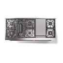 ILVE 60-Inch Nostalgie II  Propane Gas Dual Fuel Range  with 9 Burners, Griddle, and Solid Door Oven in Stainless Steel with Copper Trim (UP60FQNMPSSP)