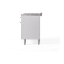 ILVE 60-Inch Nostalgie II  Propane Gas Dual Fuel Range  with 9 Burners, Griddle, and Solid Door Oven in White with Chrome Trim (UP60FQNMPWHC)