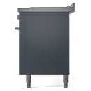 ILVE Professional Plus II 60-Inch 3.5 + 1.52 Cu. Ft. Propane Gas Dual Fuel Range with 7 Burners, Griddle, French Top and Solid Door in Blue Grey (UP60FSQMPBGLP)