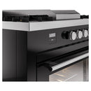 ILVE Professional Plus II 60-Inch 3.5 + 1.52 Cu. Ft. Propane Gas Dual Fuel Range with 7 Burners, Griddle, French Top and Solid Door in Glossy Black (UP60FSQMPBKLP)