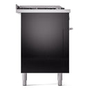 ILVE Professional Plus II 60-Inch 3.5 + 1.52 Cu. Ft. Propane Gas Dual Fuel Range with 7 Burners, Griddle, French Top and Solid Door in Glossy Black (UP60FSQMPBKLP)